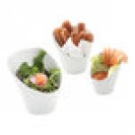 Tuxton GZP-041 TuxTrendz 8 oz. Bright White China High Back Bowl - 12/Case