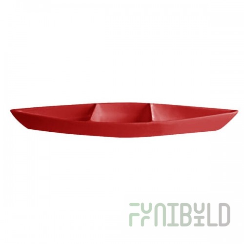 G.E.T. Enterprises BT319-MOD-CB Bugambilia 6.9 Qt. Smooth MOD Finish Cranberry Resin-Coated Aluminum Deep Boat with Dividers