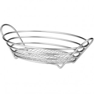 TableCraft H7176 Oval Chrome Plated Basket - 13 7/8