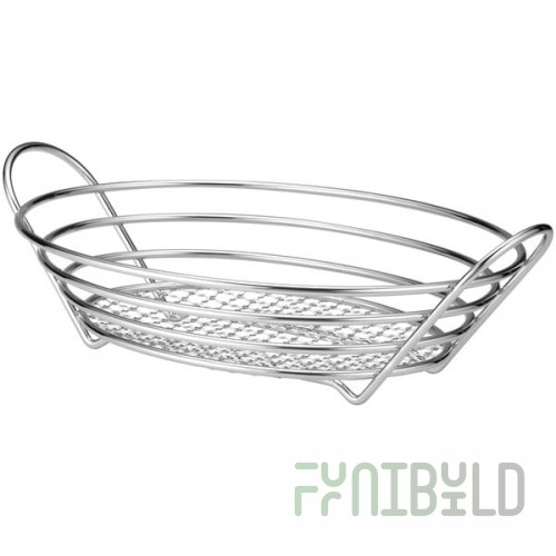 TableCraft H7176 Oval Chrome Plated Basket - 13 7/8