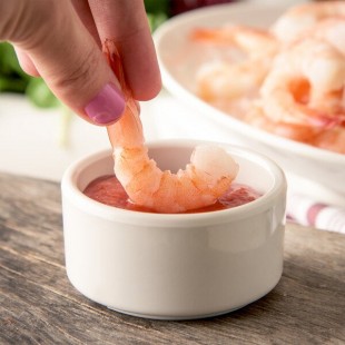 Carlisle 41242 3 oz. Ivory Bone Straight Sided Melamine Ramekin - 48/Case