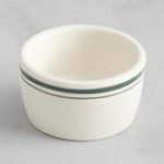 Acopa 2 oz. Ivory (American White) Stoneware Ramekin with Blue Band - 48/Case