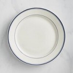 Acopa 2 oz. Ivory (American White) Stoneware Ramekin with Blue Band - 48/Case