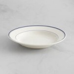 Acopa 2 oz. Ivory (American White) Stoneware Ramekin with Blue Band - 48/Case