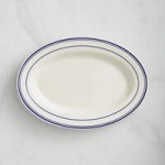 Acopa 2 oz. Ivory (American White) Stoneware Ramekin with Blue Band - 48/Case