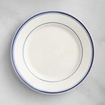 Acopa 2 oz. Ivory (American White) Stoneware Ramekin with Blue Band - 48/Case