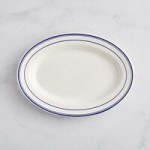 Acopa 2 oz. Ivory (American White) Stoneware Ramekin with Blue Band - 48/Case