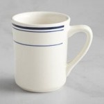 Acopa 2 oz. Ivory (American White) Stoneware Ramekin with Blue Band - 48/Case