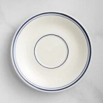 Acopa 2 oz. Ivory (American White) Stoneware Ramekin with Blue Band - 48/Case
