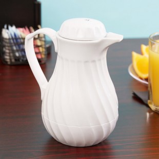 Vollrath 52124 SwirlServe Tilt & Pour 10 oz. White Beverage Server Vollrath 52124 SwirlServe Tilt & Pour 10 oz. White Beverage Server