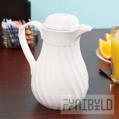 Vollrath 52124 SwirlServe Tilt & Pour 10 oz. White Beverage Server