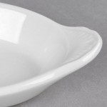 Hall China from Steelite International HL5280ABWA Bright White 12 oz. Oval Rarebit / Au Gratin Dish - 24/Case