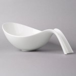 Villeroy & Boch 10-3420-3230 Flow 60 oz. White Premium Porcelain Deep Handled Bowl - 6/Case