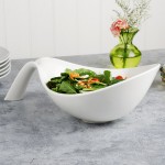 Villeroy & Boch 10-3420-3230 Flow 60 oz. White Premium Porcelain Deep Handled Bowl - 6/Case