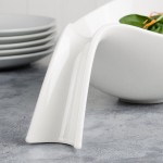 Villeroy & Boch 10-3420-3230 Flow 60 oz. White Premium Porcelain Deep Handled Bowl - 6/Case