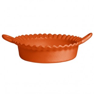G.E.T. Enterprises CZ002-MOD-TG Bugambilia 1.6 Qt. Smooth MOD Finish Tangerine Resin-Coated Aluminum Deep Mexican Cazuela