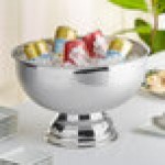 Choice 12 Qt. Stainless Steel Punch Bowl with Mirror Finish