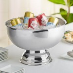 Choice 12 Qt. Stainless Steel Punch Bowl with Mirror Finish