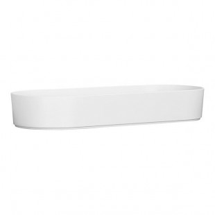 Cal-Mil Hudson 5 Qt. White Oval Raised Rim Melamine Bowl