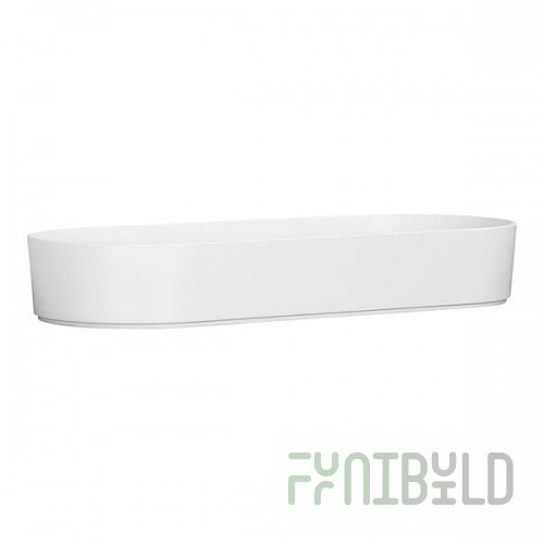 Cal-Mil Hudson 5 Qt. White Oval Raised Rim Melamine Bowl