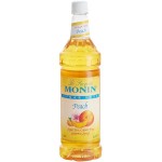 Monin Sugar-Free Peach Flavoring / Fruit Syrup 1 Liter - 4/Case
