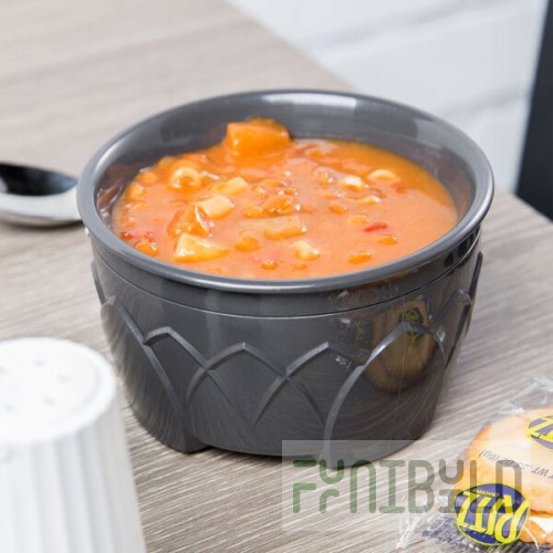 Dinex DX530044 Fenwick 9 oz. Graphite Gray Insulated Bowl - 48/Case
