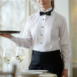 Henry Segal Women's Customizable White Tuxedo Shirt with Wing Tip Collar - 24 Henry Segal Women's Customizable White Tuxedo Shirt with Wing Tip Collar - 24