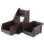 Vollrath 4840-01 Traex® Brown Self-Serve Condiment Bin Stand Set with 2-Tier Stand and 8