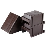 Vollrath 4840-01 Traex® Brown Self-Serve Condiment Bin Stand Set with 2-Tier Stand and 8