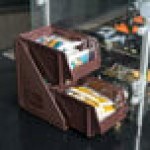 Vollrath 4840-01 Traex® Brown Self-Serve Condiment Bin Stand Set with 2-Tier Stand and 8