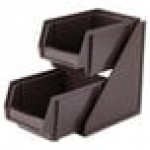 Vollrath 4840-01 Traex® Brown Self-Serve Condiment Bin Stand Set with 2-Tier Stand and 8