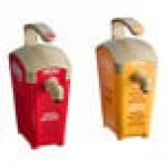 Heinz Keystone 1.5 Gallon Red and Yellow Plastic Countertop Ketchup and Mustard Pump Dispensers Set