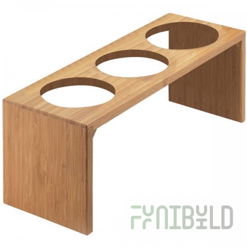 Cal-Mil 1425-3-60 Bamboo 3-Cylinder Horizontal Flatware / Condiment Display