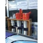 Cal-Mil 1425-3-60 Bamboo 3-Cylinder Horizontal Flatware / Condiment Display Cal-Mil 1425-3-60 Bamboo 3-Cylinder Horizontal Flatware / Condiment Display
