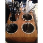 Cal-Mil 1425-3-60 Bamboo 3-Cylinder Horizontal Flatware / Condiment Display Cal-Mil 1425-3-60 Bamboo 3-Cylinder Horizontal Flatware / Condiment Display