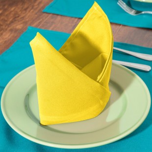 Intedge Yellow 65/35 Polycotton Blend Cloth Napkins, 18