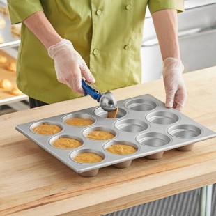 Baker's Lane 12 Cup 7.3 oz. Glazed Aluminized Steel Jumbo Crown Muffin / Cupcake Pan - 18 Baker's Lane 12 Cup 7.3 oz. Glazed Aluminized Steel Jumbo Crown Muffin / Cupcake Pan - 18