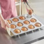 Baker's Lane 12 Cup 7.3 oz. Glazed Aluminized Steel Jumbo Crown Muffin / Cupcake Pan - 18