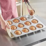 Baker's Lane 12 Cup 7.3 oz. Glazed Aluminized Steel Jumbo Crown Muffin / Cupcake Pan - 18