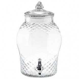TableCraft 10699 2 Gallon Decorative Glass Beverage Dispenser TableCraft 10699 2 Gallon Decorative Glass Beverage Dispenser
