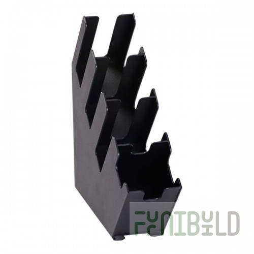 Dispense-Rite Black Polystyrene 4-Section Countertop Cup, Lid, and Straw Organizer LID-4BT-WS