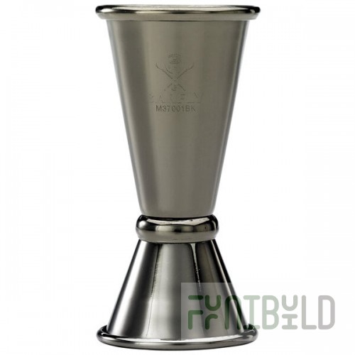 Barfly® M37001BK 20 mL & 40 mL (0.68 oz. & 1.35 oz.) Gun Metal Black Japanese Style Jigger