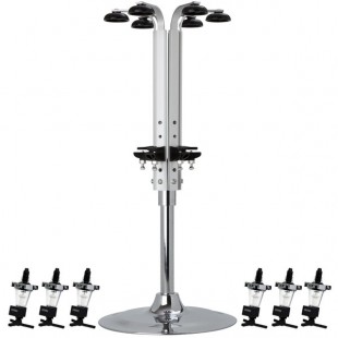 Precision Pours ROL 1 1/8 oz MM Rack & Pour 1.125 oz. Rotary 6 Bottle Measured Liquor Pourer and Rack System with Shot-Counting Meter Precision Pours ROL 1 1/8 oz MM Rack & Pour 1.125 oz. Rotary 6 Bottle Measured Liquor Pourer and Rack System with Shot-Counting Meter