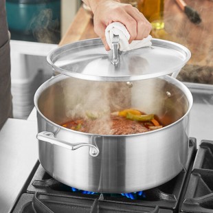 Vigor SS3 Series 10 Qt. Tri-Ply Stainless Steel Brazier with Cover Vigor SS3 Series 10 Qt. Tri-Ply Stainless Steel Brazier with Cover