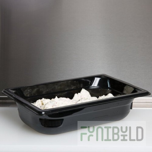 Vollrath 8042420 Super Pan® 1/4 Size Black Polycarbonate Food Pan - 2 1/2