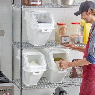 Baker's Lane Set of (3) 6.3 Gallon / 100 Cup Ingredient Shelf Bins with 6 Label Sheets