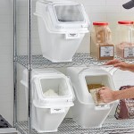 Baker's Lane Set of (3) 6.3 Gallon / 100 Cup Ingredient Shelf Bins with 6 Label Sheets
