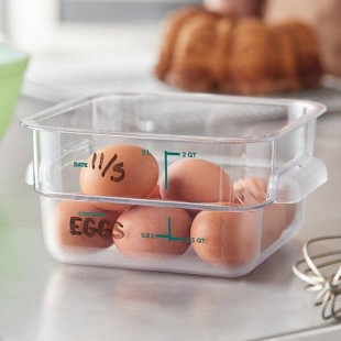 Vigor 2 Qt. Clear Square Polycarbonate Food Storage Container Vigor 2 Qt. Clear Square Polycarbonate Food Storage Container