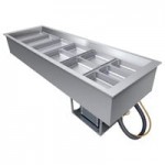 Hatco CWBP-3 Three Pan Slanted Drop-In Refrigerated Cold Food Well with Drain - 120V Hatco CWBP-3 Three Pan Slanted Drop-In Refrigerated Cold Food Well with Drain - 120V