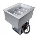 Hatco CWBP-3 Three Pan Slanted Drop-In Refrigerated Cold Food Well with Drain - 120V Hatco CWBP-3 Three Pan Slanted Drop-In Refrigerated Cold Food Well with Drain - 120V